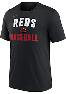 Nike Cincinnati Reds Black Triblend Short Sleeve Fashion T Shirt
