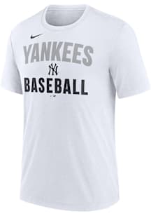 Nike New York Yankees White Triblend Short Sleeve Fashion T Shirt