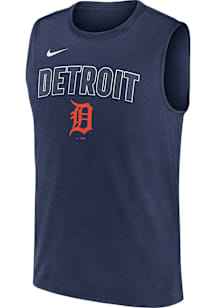 Nike Detroit Tigers Mens Navy Blue Muscle Short Sleeve Tank Top