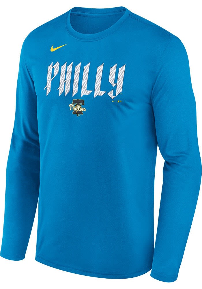 Nike Philadelphia Phillies BLUE City Connect Long Sleeve T-Shirt