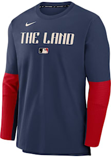 Nike Cleveland Guardians Mens Navy Blue AC City Connect Long Sleeve Sweatshirt