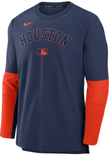 Nike Houston Astros Mens Navy Blue AC Lightweight Player Long Sleeve Sweatshirt
