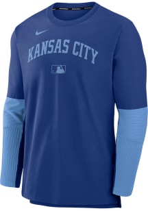 Nike Kansas City Royals Mens Blue AC Lightweight Player Long Sleeve Sweatshirt