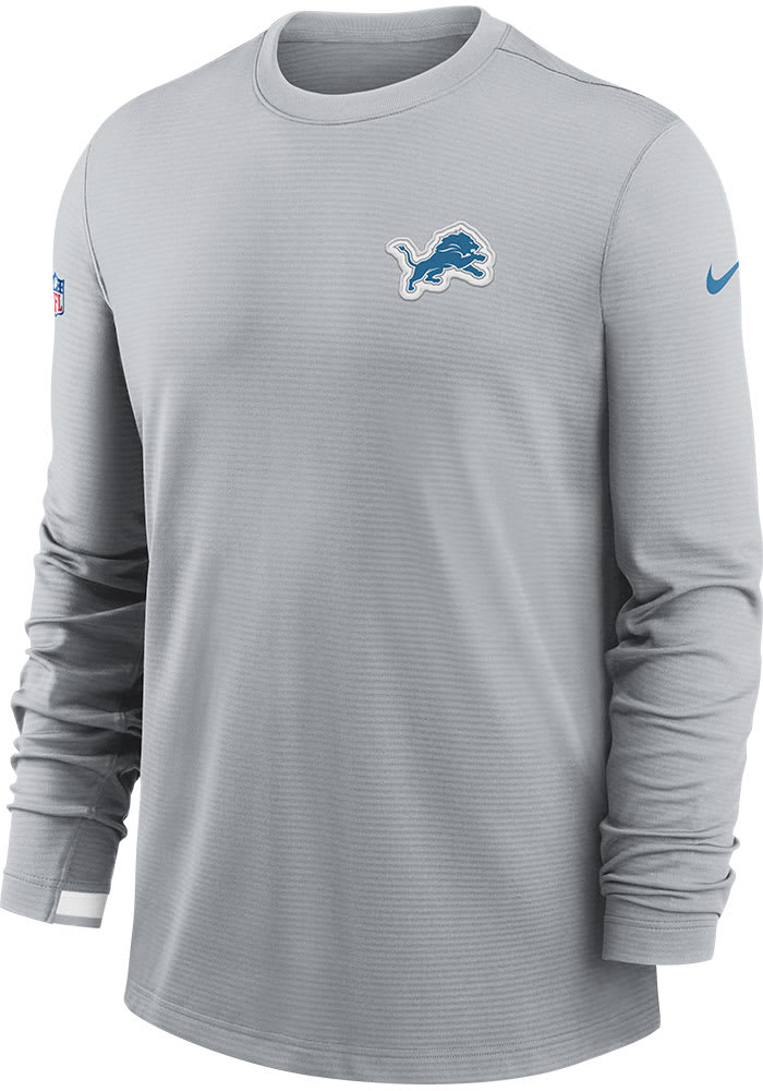 Nike Detroit Lions Mens Grey TL Dri-Fit Long Sleeve Sweatshirt
