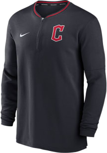 Nike Cleveland Guardians Mens Navy Blue AC DF Long Sleeve Qtr Zip Pullover