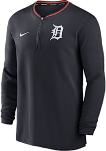Nike Detroit Tigers Mens Navy Blue AC DF Long Sleeve Qtr Zip Pullover
