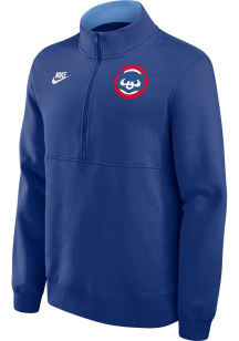 Nike Chicago Cubs Mens Blue Cooperstown Knockout Long Sleeve Qtr Zip Pullover