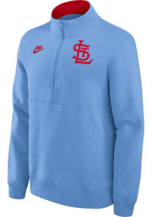 Nike St Louis Cardinals Mens Light Blue Cooperstown Knockout Long Sleeve Qtr Zip Pullover