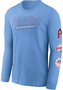 Nike Philadelphia Phillies Light Blue Cooperstown Knockout Long Sleeve T Shirt