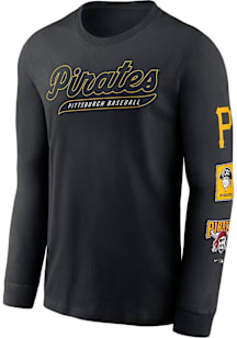 Nike Pittsburgh Pirates Black Cooperstown Knockout Long Sleeve T Shirt