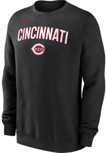 Nike Cincinnati Reds Mens Black Fleece Long Sleeve Crew Sweatshirt