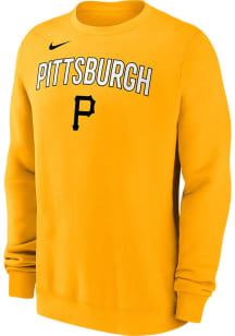 Nike Pittsburgh Pirates Mens Gold Fleece Long Sleeve Crew Sweatshirt