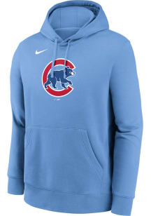 Nike Chicago Cubs Mens Light Blue Logo Club Long Sleeve Hoodie