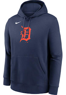 Nike Detroit Tigers Mens Navy Blue Logo Club Long Sleeve Hoodie