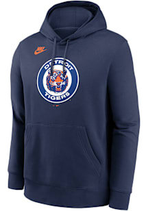Nike Detroit Tigers Mens Navy Blue Cooperstown Logo Club Long Sleeve Hoodie
