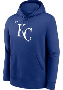 Nike Kansas City Royals Mens Blue Logo Club Long Sleeve Hoodie