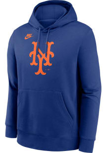 Nike New York Mets Mens Blue Cooperstown Logo Club Long Sleeve Hoodie