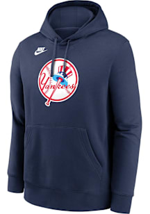 Nike New York Yankees Mens Navy Blue Cooperstown Logo Club Long Sleeve Hoodie