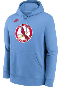 Nike St Louis Cardinals Mens Light Blue Cooperstown Logo Club Long Sleeve Hoodie