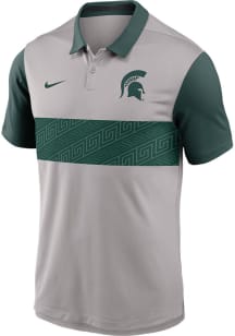 Mens Michigan State Spartans Grey Nike Vapor Short Sleeve Polo Shirt