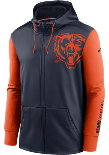 Nike Chicago Bears Mens Navy Blue Mascot Therma Long Sleeve Zip