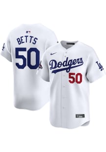 Mookie Betts Nike Los Angeles Dodgers Mens White 2024 World Series Champs Limited Baseball Jersey