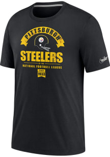 Nike Pittsburgh Steelers Black Historic Tri-Blend Short Sleeve Fashion T Shirt