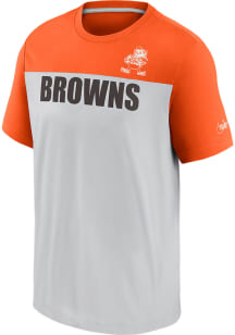Brownie  Cleveland Browns Grey Nike Historic Colorblock Short Sleeve Fashion T Shirt