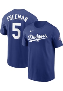 Freddie Freeman Los Angeles Dodgers Blue 2024 World Series Champs Short Sleeve Player T Shirt