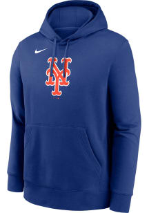 Nike New York Mets Mens Blue Logo Club Long Sleeve Hoodie