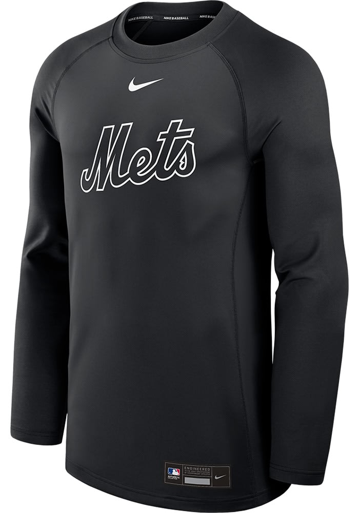 Nike New York Mets Mens Long Sleeve BLACK AC Game Time