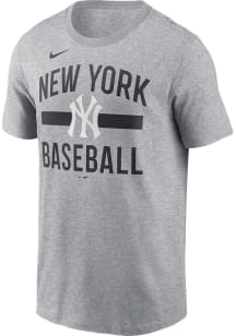 Nike New York Yankees Grey Arched Short Sleeve T Shirt