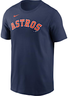 Nike Houston Astros Navy Blue Fuse Wordmark Short Sleeve T Shirt