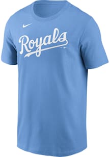 Nike Kansas City Royals Light Blue Fuse Wordmark Short Sleeve T Shirt