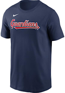 Nike Cleveland Guardians Navy Blue Fuse Wordmark Short Sleeve T Shirt