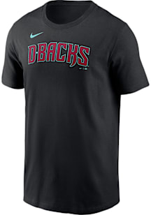 Nike Arizona Diamondbacks Black Fuse Wordmark Short Sleeve T Shirt