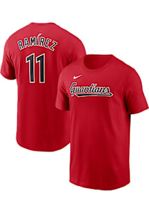 Jose Ramirez Cleveland Guardians Red Alt Short Sleeve Player T Shirt
