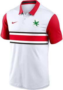 Mens Ohio State Buckeyes White Nike Vapor Short Sleeve Polo Shirt