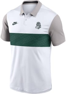 Mens Michigan State Spartans White Nike Vapor Short Sleeve Polo Shirt