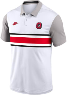 Mens Ohio State Buckeyes White Nike Vapor Short Sleeve Polo Shirt