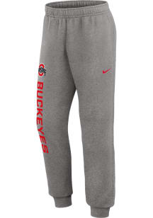 Mens Ohio State Buckeyes Grey Nike Club Fleece Sweatpants