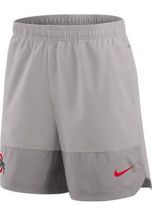 Mens Ohio State Buckeyes Grey Nike Dri-Fit Woven Shorts