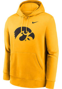 Mens Iowa Hawkeyes Gold Nike Primary Logo Hooded Sweatshirt