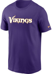 Nike Minnesota Vikings Purple Wordmark Essential Short Sleeve T Shirt