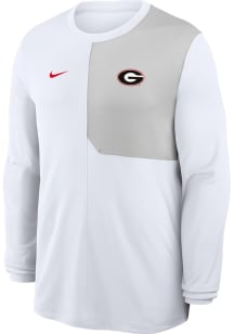 Nike Georgia Bulldogs White Coach Top Long Sleeve T-Shirt