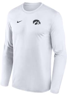 Mens Iowa Hawkeyes White Nike Sideline Legend Long Sleeve T-Shirt