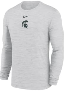 Mens Michigan State Spartans White Nike Sideline Velocity Long Sleeve T-Shirt
