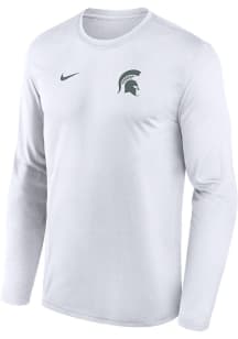 Mens Michigan State Spartans White Nike Sideline Legend Long Sleeve T-Shirt
