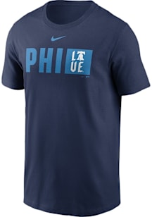 Nike Philadelphia Phillies Navy Blue City Connect  Tricode Short Sleeve T Shirt