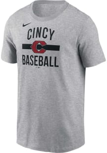 Nike Cincinnati Reds Grey City Connect  Arched Team Phrase Short Sleeve T Shirt